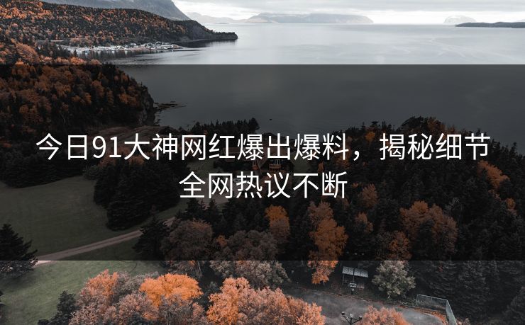 今日91大神网红爆出爆料，揭秘细节全网热议不断