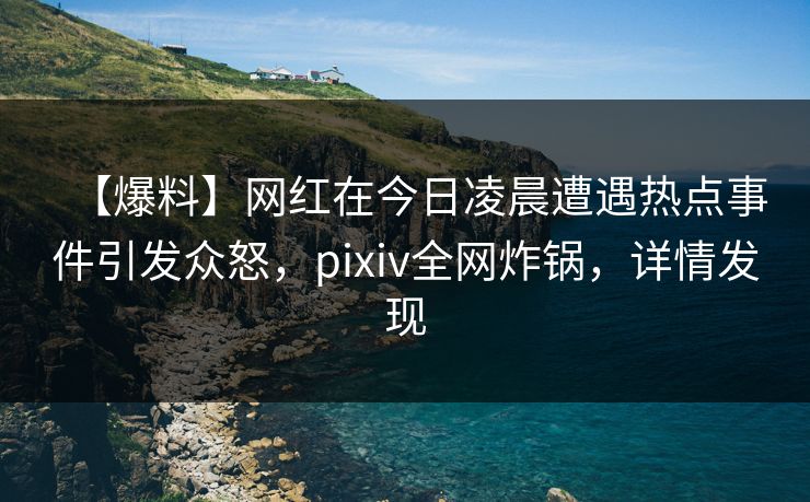 【爆料】网红在今日凌晨遭遇热点事件引发众怒，pixiv全网炸锅，详情发现