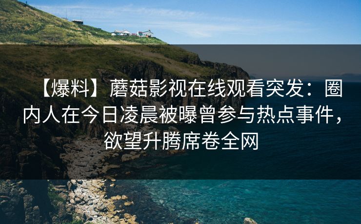 【爆料】蘑菇影视在线观看突发：圈内人在今日凌晨被曝曾参与热点事件，欲望升腾席卷全网